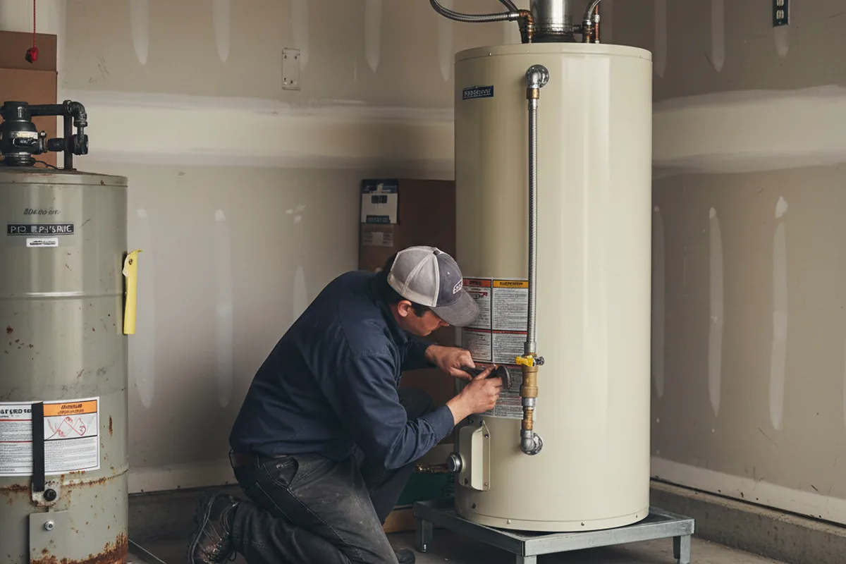 Water heater and shutoff valve replacement in Franconia